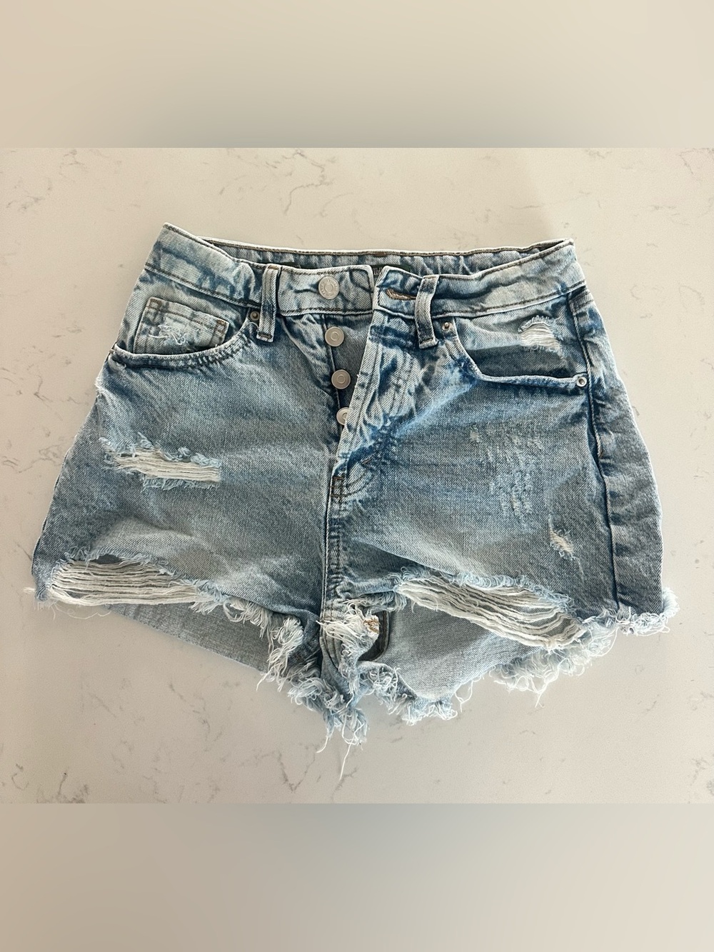 wild fable Light Blue Distressed Denim Shorts